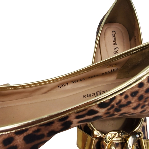 CARMEN STEFFENS Leopard Animal Print Rhinestone Ballet Flats EU 41 US 10 / 10.5 - Picture 13 of 13